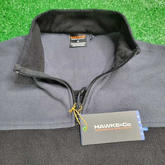 Hawk & Co 1/4 Zip Fleece Pullover Jacket Men's Size Small Black Grey New w/Tags - Picture 5 of 10
